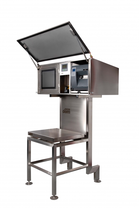 weighing and labelling machine for food industry